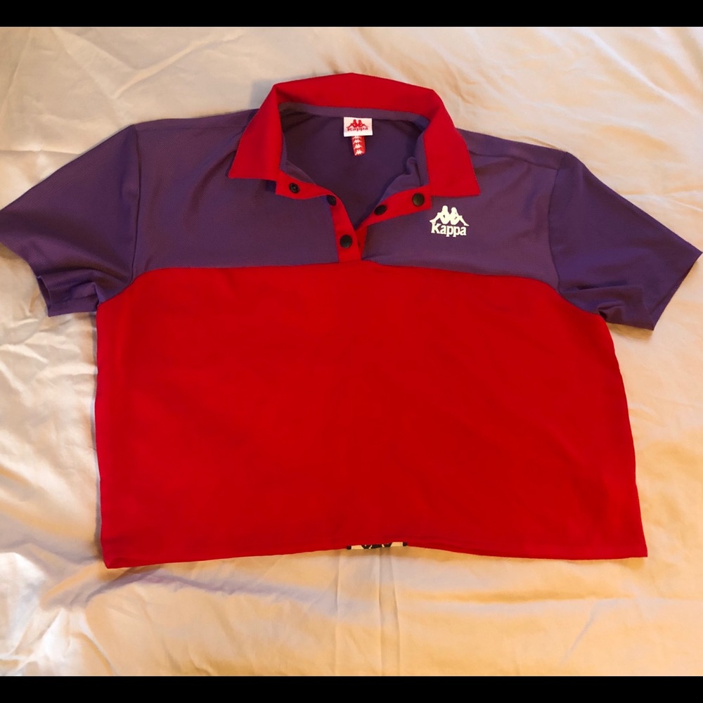 Purple and red cropped Kappa Polo